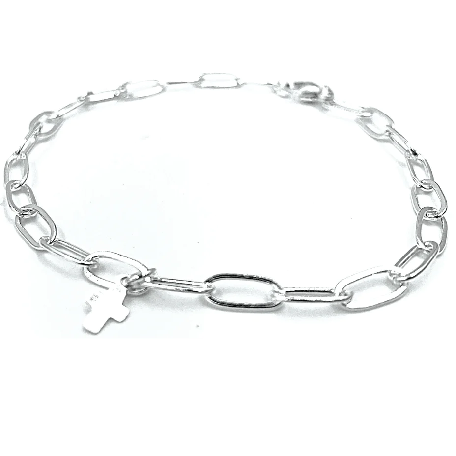 ERIN GRAY ESSENTIAL LINKS IN STERLING SILVER WITH LUXE CROSS