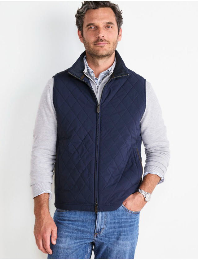 VINEYARD VINES NAUTICAL NAVY QULITED DORSET VEST