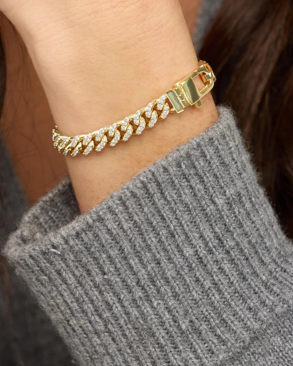 PAVE JULIAN CUBAN CHAIN BRACELET