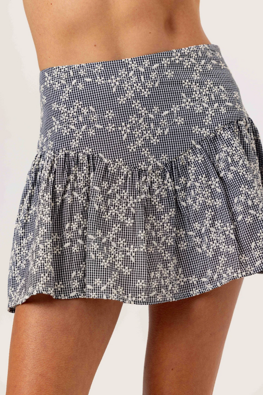 FLORAL EMBROIDERED ISA SKIRT
