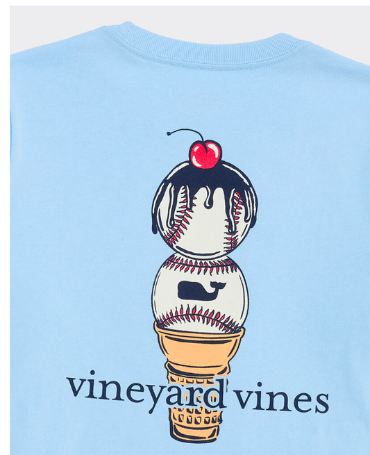 VINEYARD VINES JAKE BLUE BOYS' BASEBALL ICE CREAM POCKET TEE