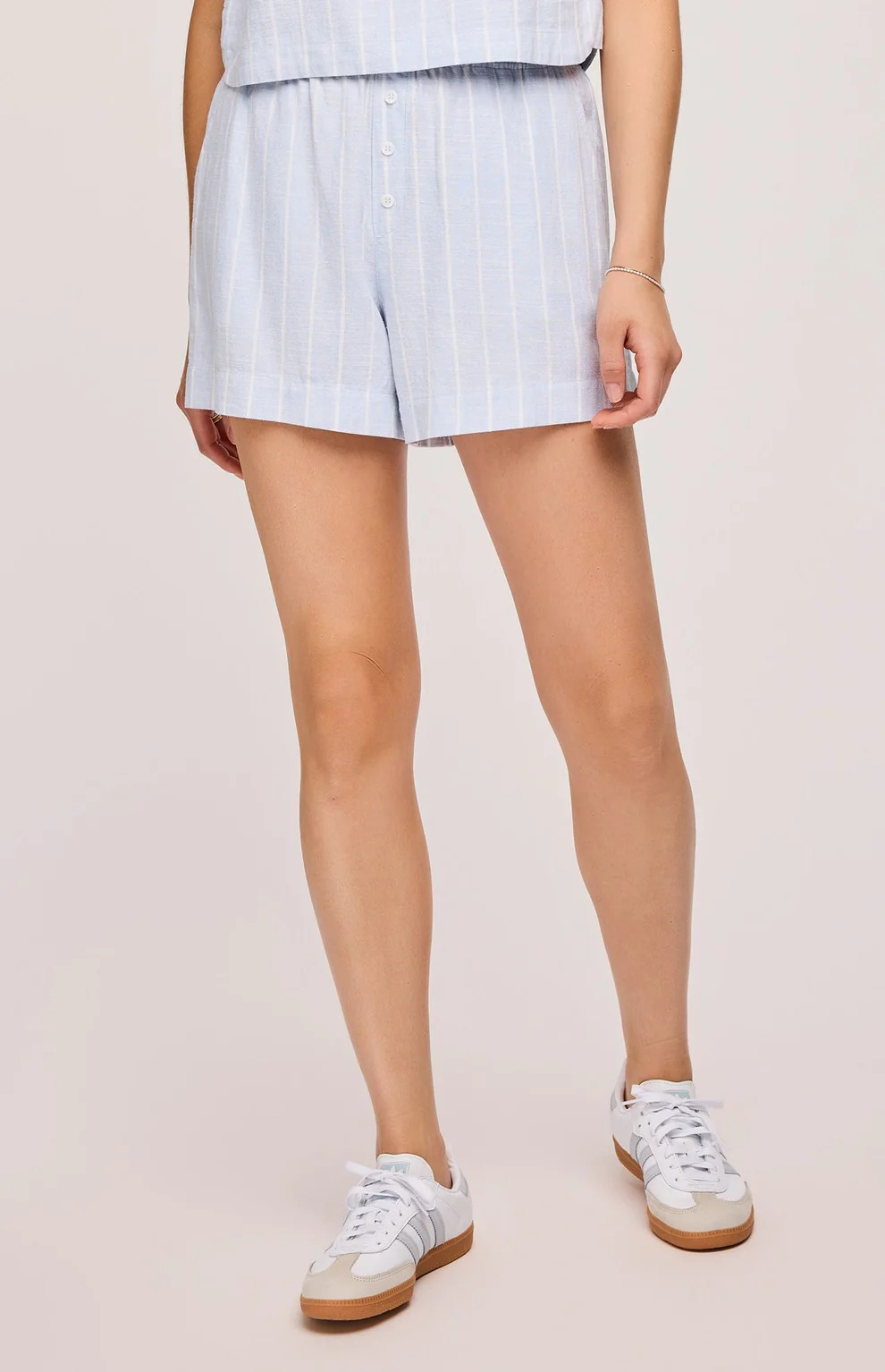 GENTLE FAWN SKY STRIPE AMALFI LINEN SHORTS