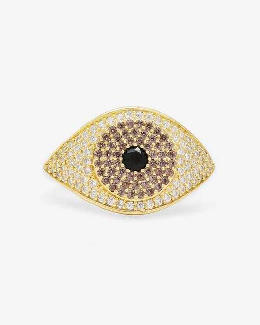 BLACK/GOLD EVIL EYE RING