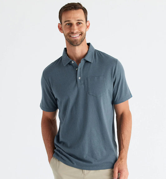 FREE FLY SLATE BLUE BAMBOO HERITAGE POLO