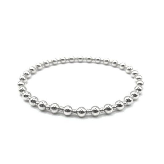 ERIN GRAY 4MM+2MM+4MM STERLING SILVER WATERPROOF DIMENSION BRACELET