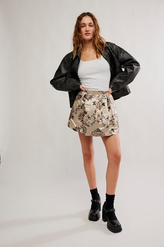 CHAMPAGNE COMBO BENJAMINE MINI SKIRT