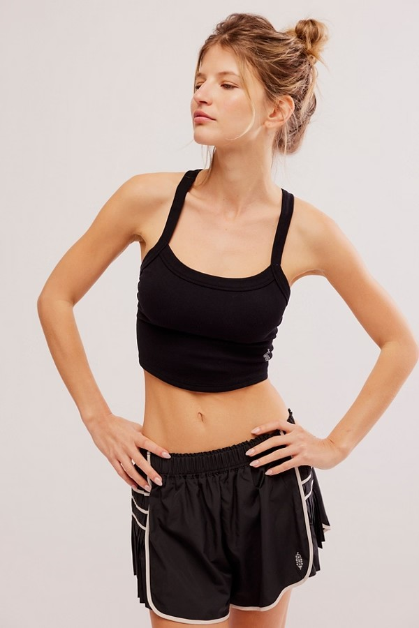 FREE PEOPLE BLACK ALL CLEAR SOLID CAMI