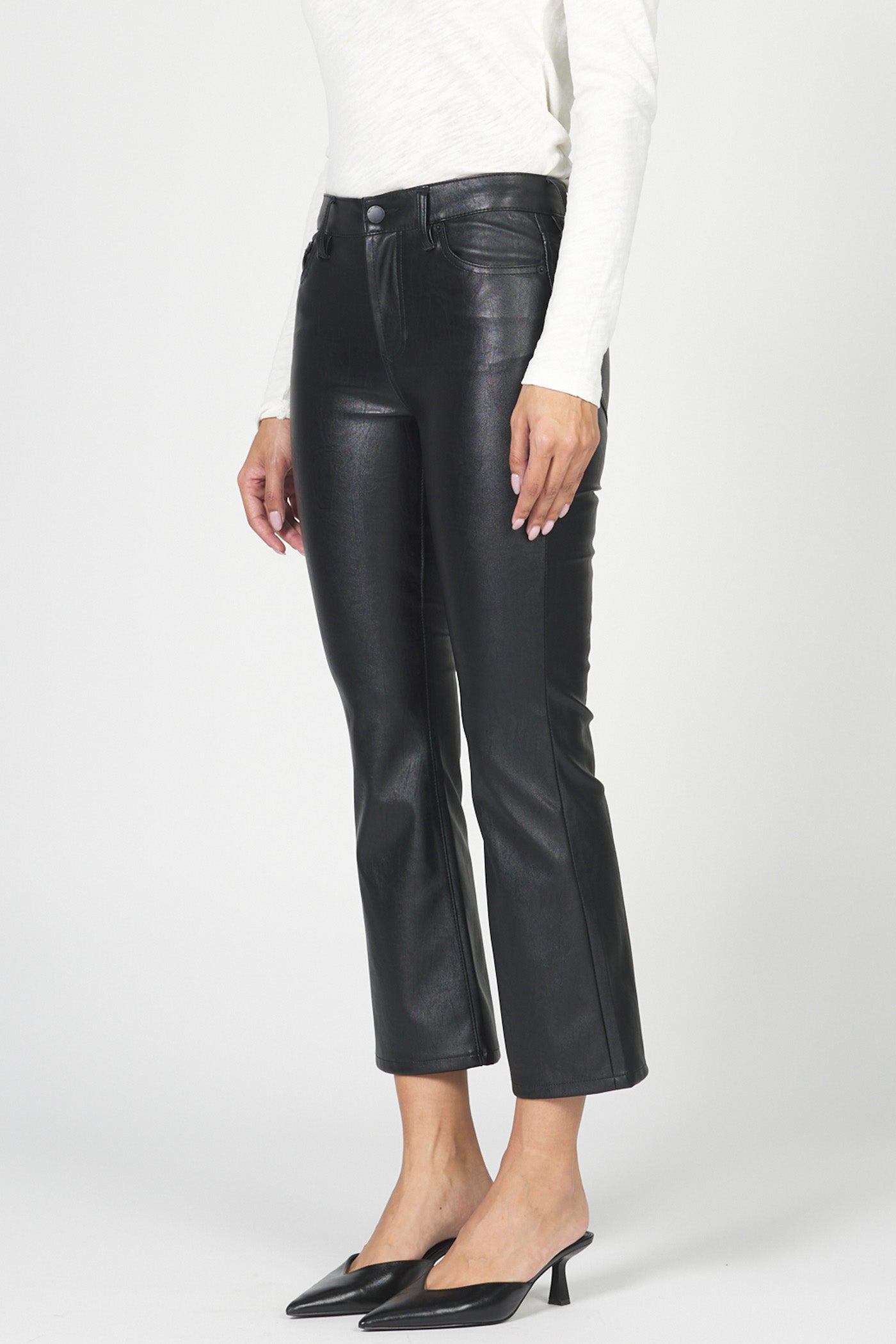 JEANNE FLARE VEGAN LEATHER PANT