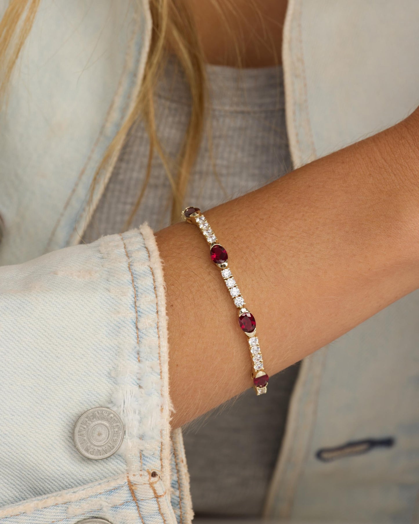 RED MAVEN TENNIS BRACELET