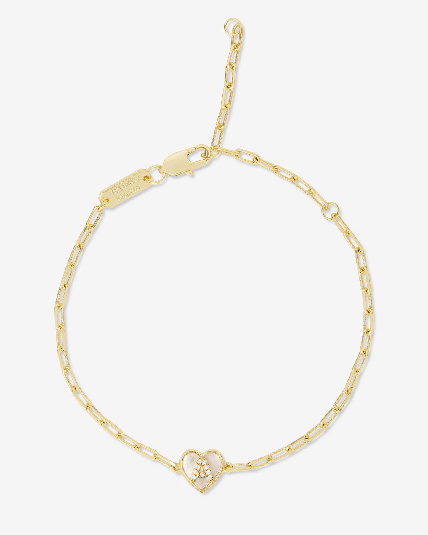 MELINDA MARIA LOVE LETTER HEART BRACELET