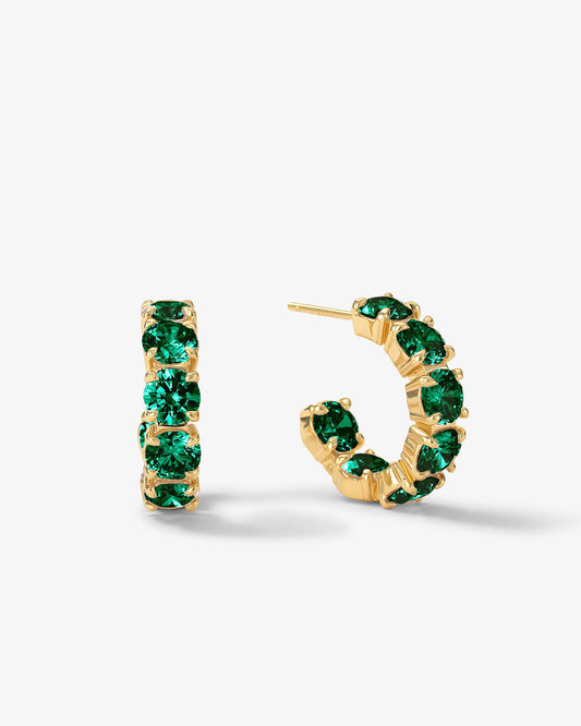 "OH SHE FANCY" .75" EMERALD HOOPS