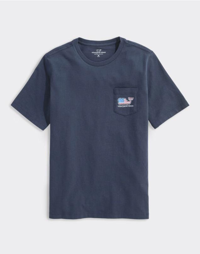 BOYS' FLAG WHALE SHORT SLEEVE POCKET TEE