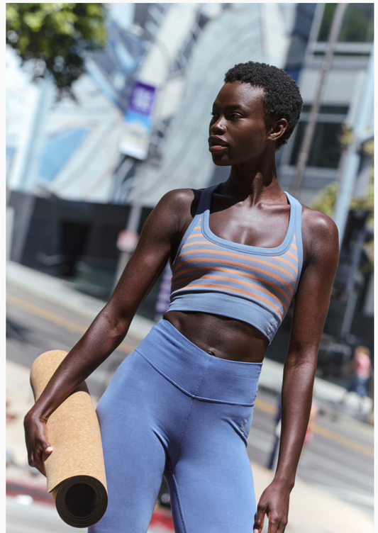 BLUE ASH COMBO GO TO STRIPED SPORTS BRA