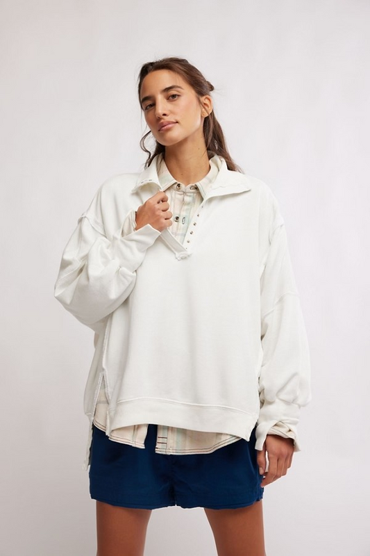FREE PEOPLE OPTIC WHITE CAMDEN HENLEY