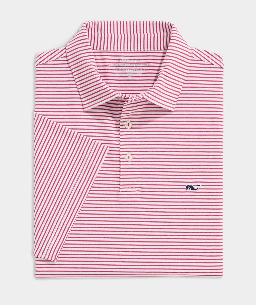LIGHTHOUSE RED BRADLEY STRIPE SANKATY POLO