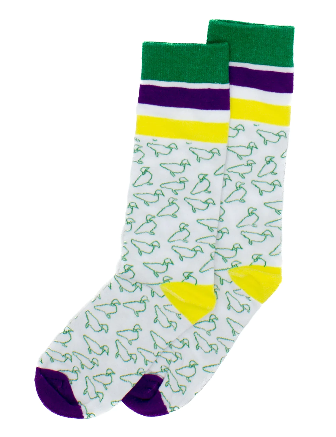 PROPERLY TIED LUCKY DUCK SOCK- MARDI GRAS