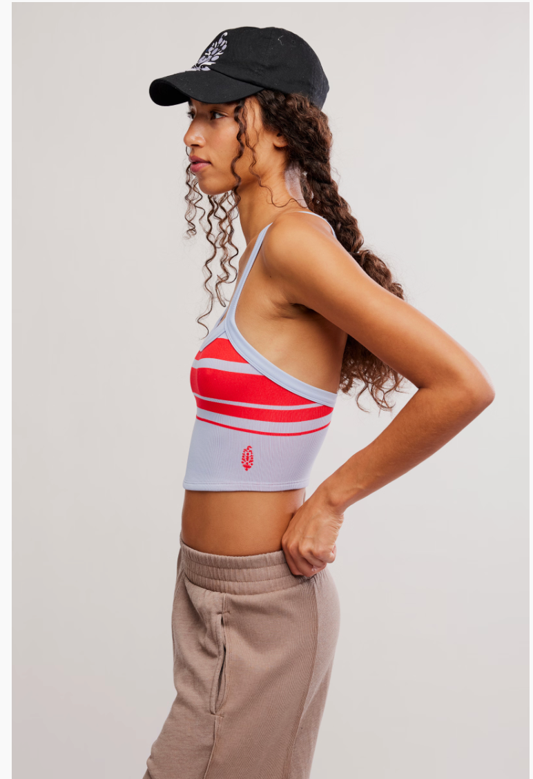 FREE PEOPLE RETRO STRIPED GRAPEFRUIT ALL CLEAR CAMI