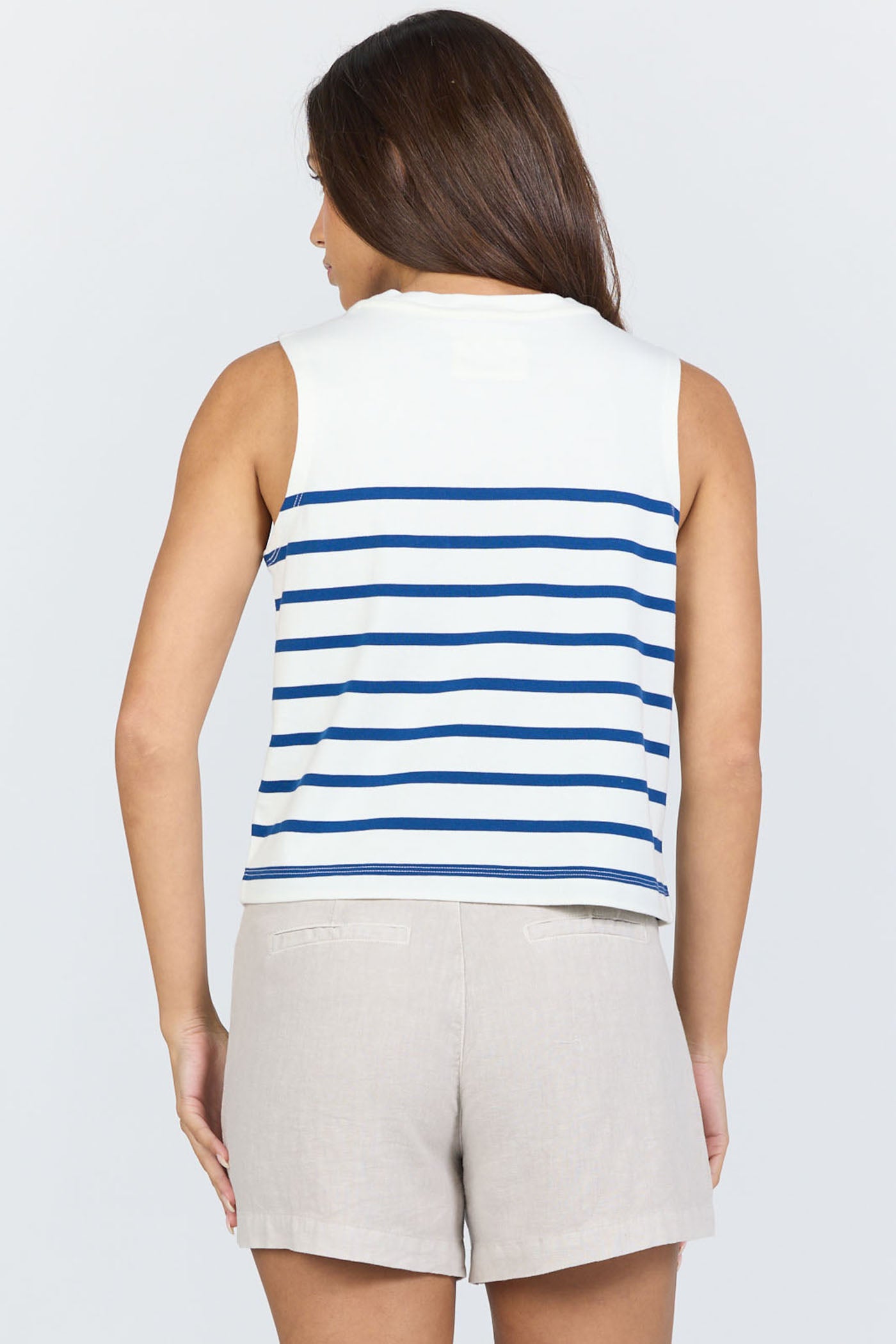 CREAM/NAVY STRIPE JETT TANK
