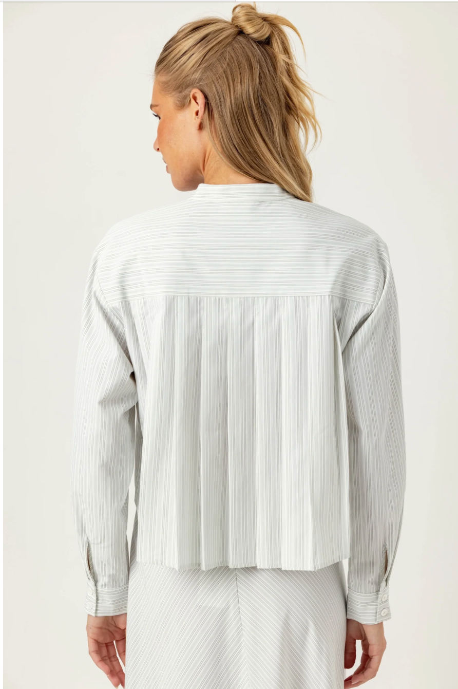 SILVER TOP STITCH SADIE SHIRT