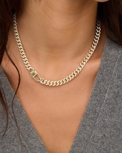 PAVE JULIAN CUBAN CHAIN NECKLACE