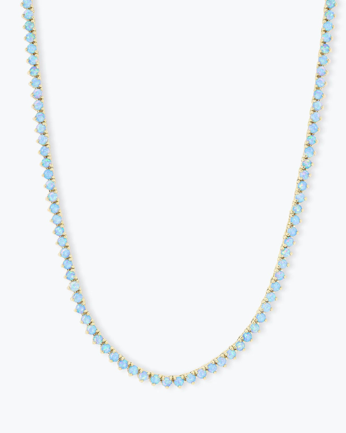 "NOT YOUR BASIC" BLUE OPAL TENNIS NECKLACE