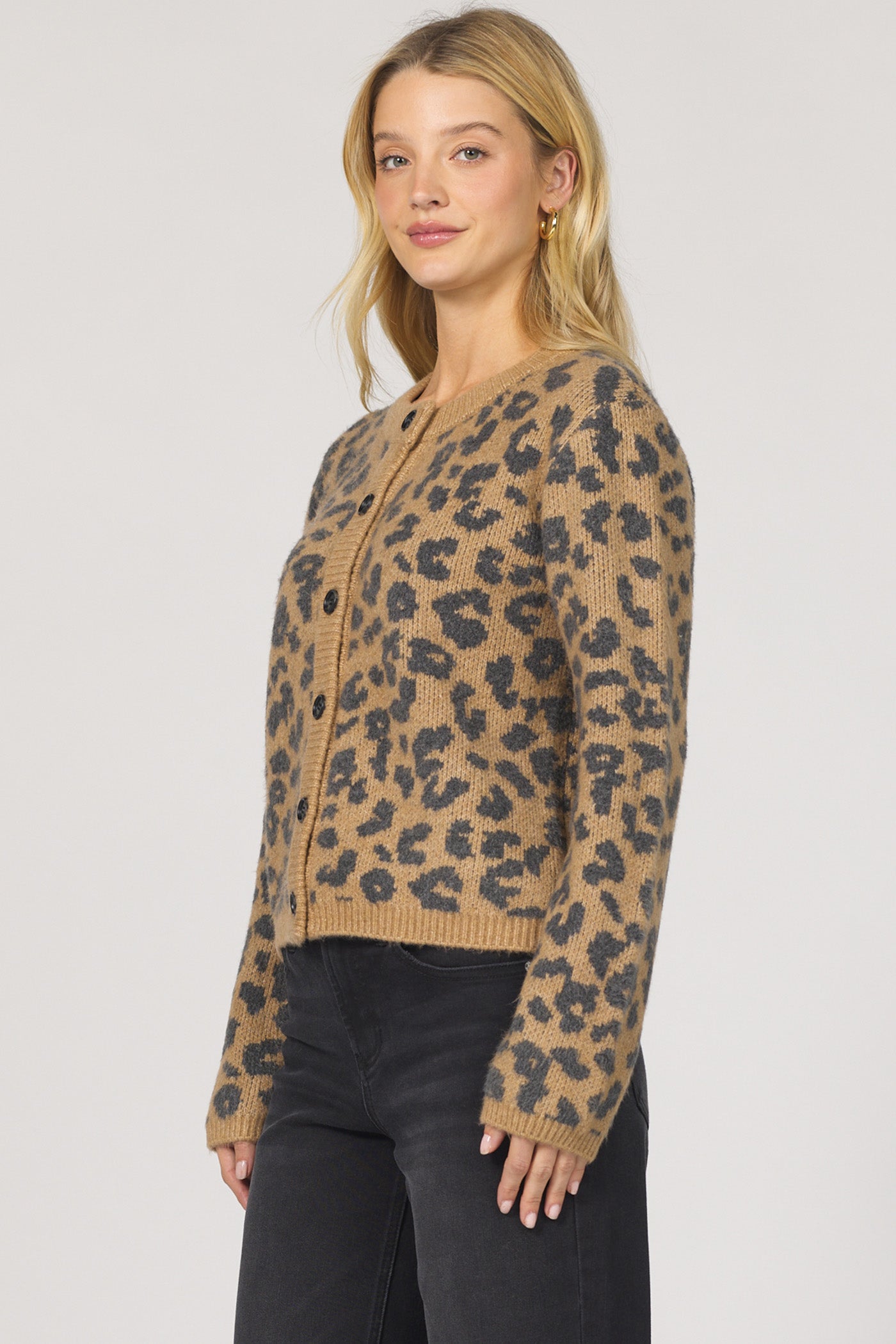 LEOPARD AMINA CARDIGAN SWEATER