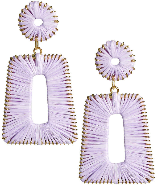 LISI LERCH LAVENDER JORDAN RAFFIA EARRING