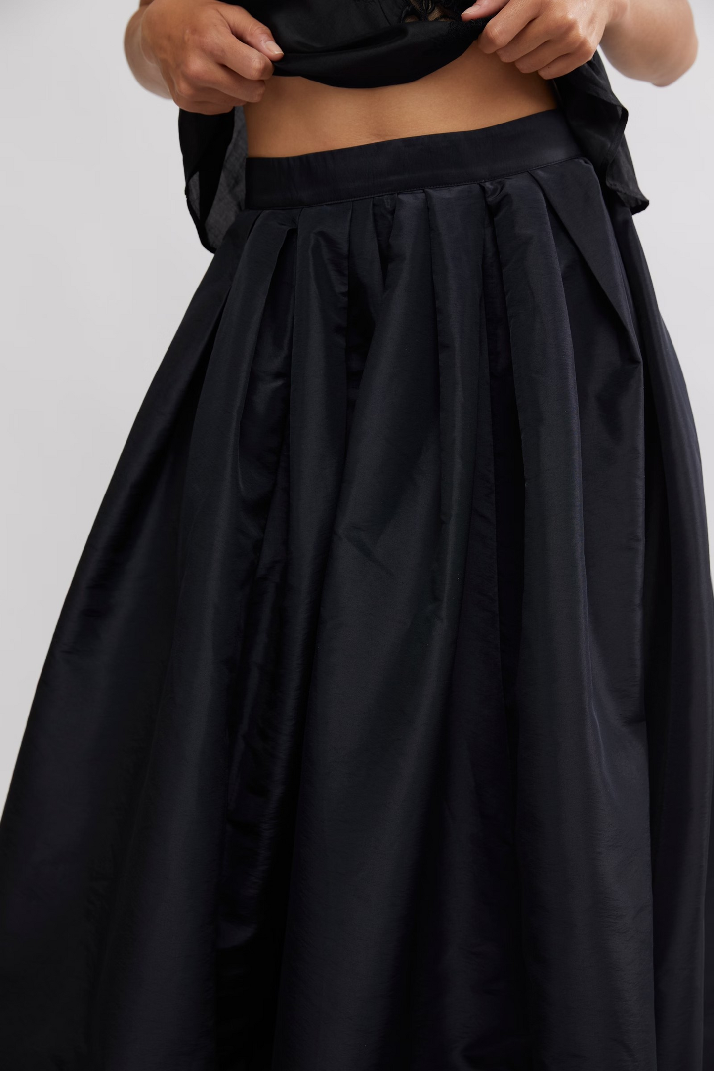 FREE PEOPLE BLACK EMILIA FULL SKIRT