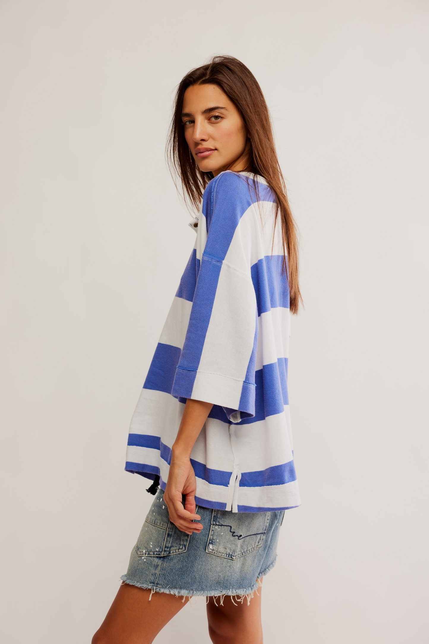 FREE PEOPLE BLUE COMBO WONDERFUL TEE