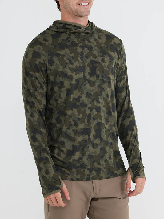 FREE FLY MARSHLAND CAMO MEN'S BAMBOO LIGHTWEIGHT HOODIE