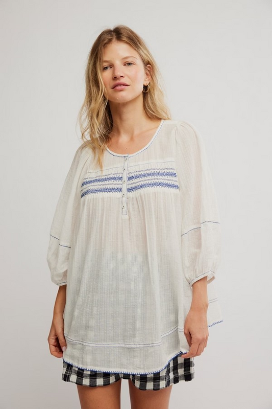 FREE PEOPLE DYLAN SMOCKED TUNIC