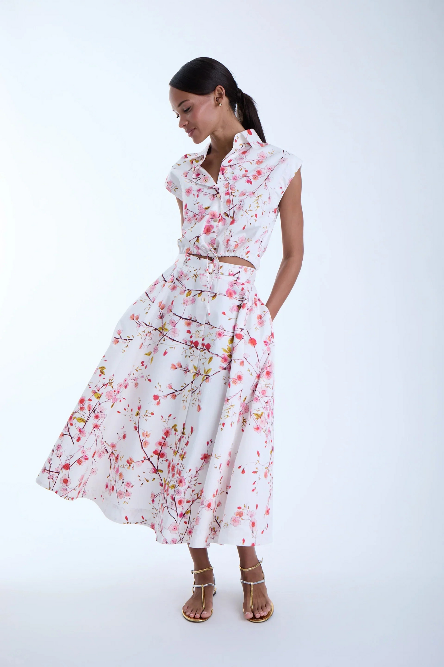 SUMMER WHISPER LOLA MIDI SKIRT