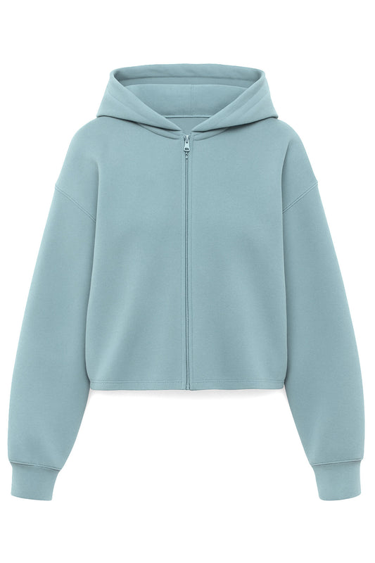 HAZY AQUA KAIA ZIP UP HOODIE