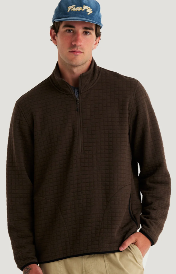 HEATHER DARK BROWN  DOWNVALLEY QUARTER ZIP