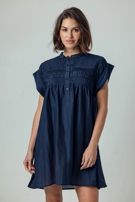SUNDAYS NAVY RUE DRESS