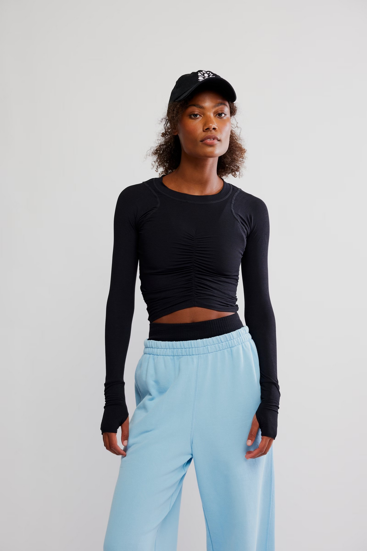BLACK TEMPO RUCHED UV PROTECTION LONG SLEEVE