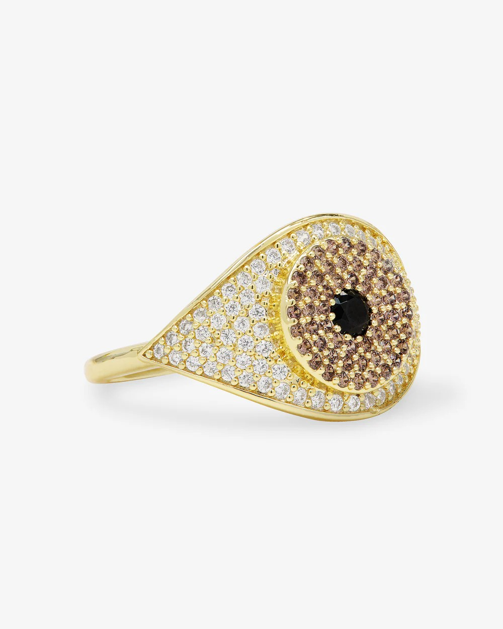 BLACK/GOLD EVIL EYE RING