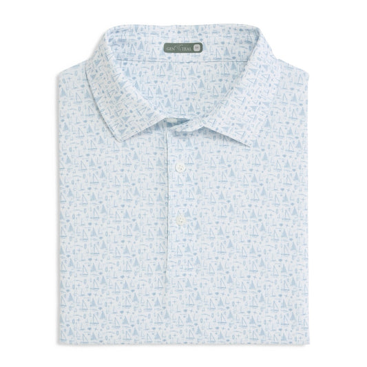 VINTAGE BLUE MARINER'S BLUEPRINT PERFORMANCE POLO