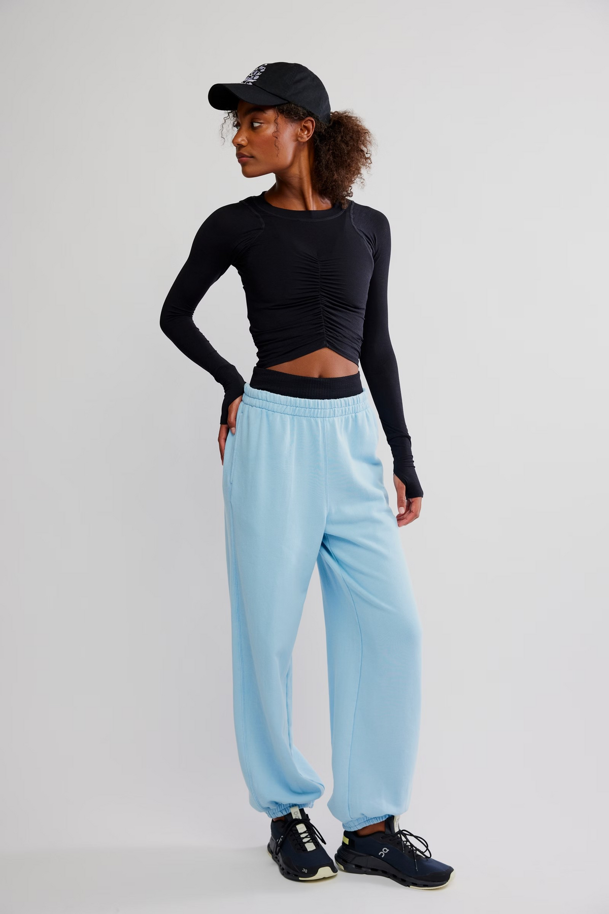 BLACK TEMPO RUCHED UV PROTECTION LONG SLEEVE