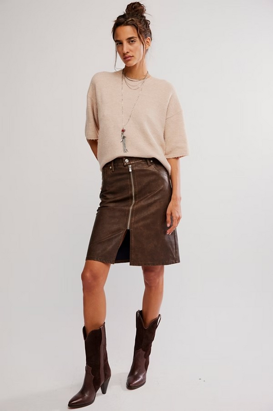 RUSTY SYCAMORE VEGAN MIDI SKIRT