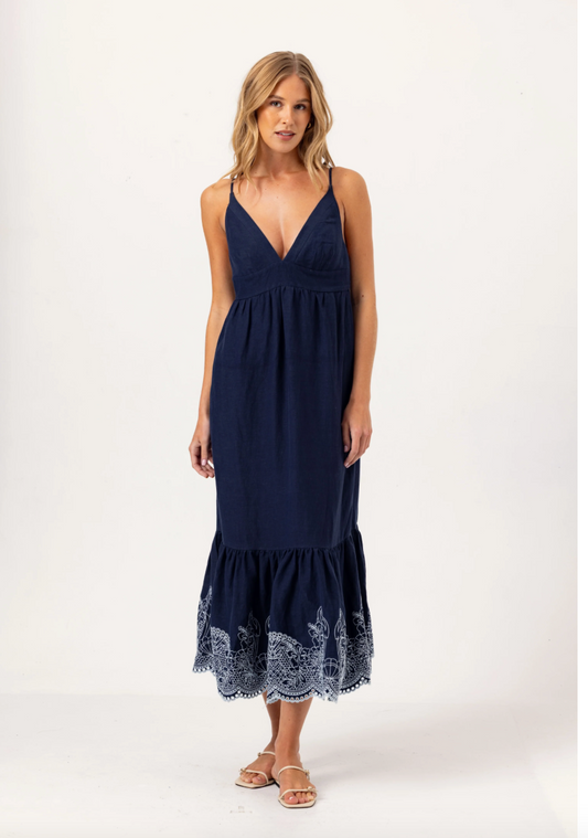 EMBROIDERED FELTON DRESS