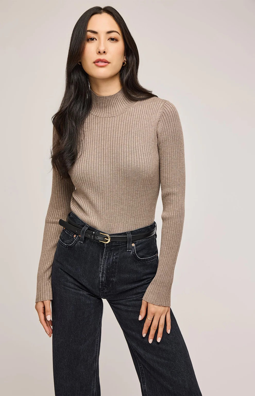 GENTLE FAWN COBBLESTONE ARLEN RIBBED KNIT TOP