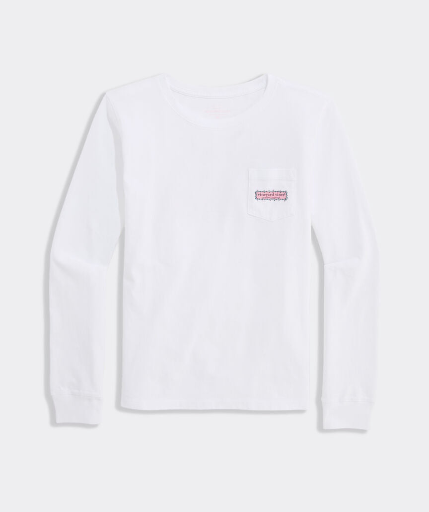 WHITE CAP GIRLS' HOLIDAY PUPS L/S POCKET TEE