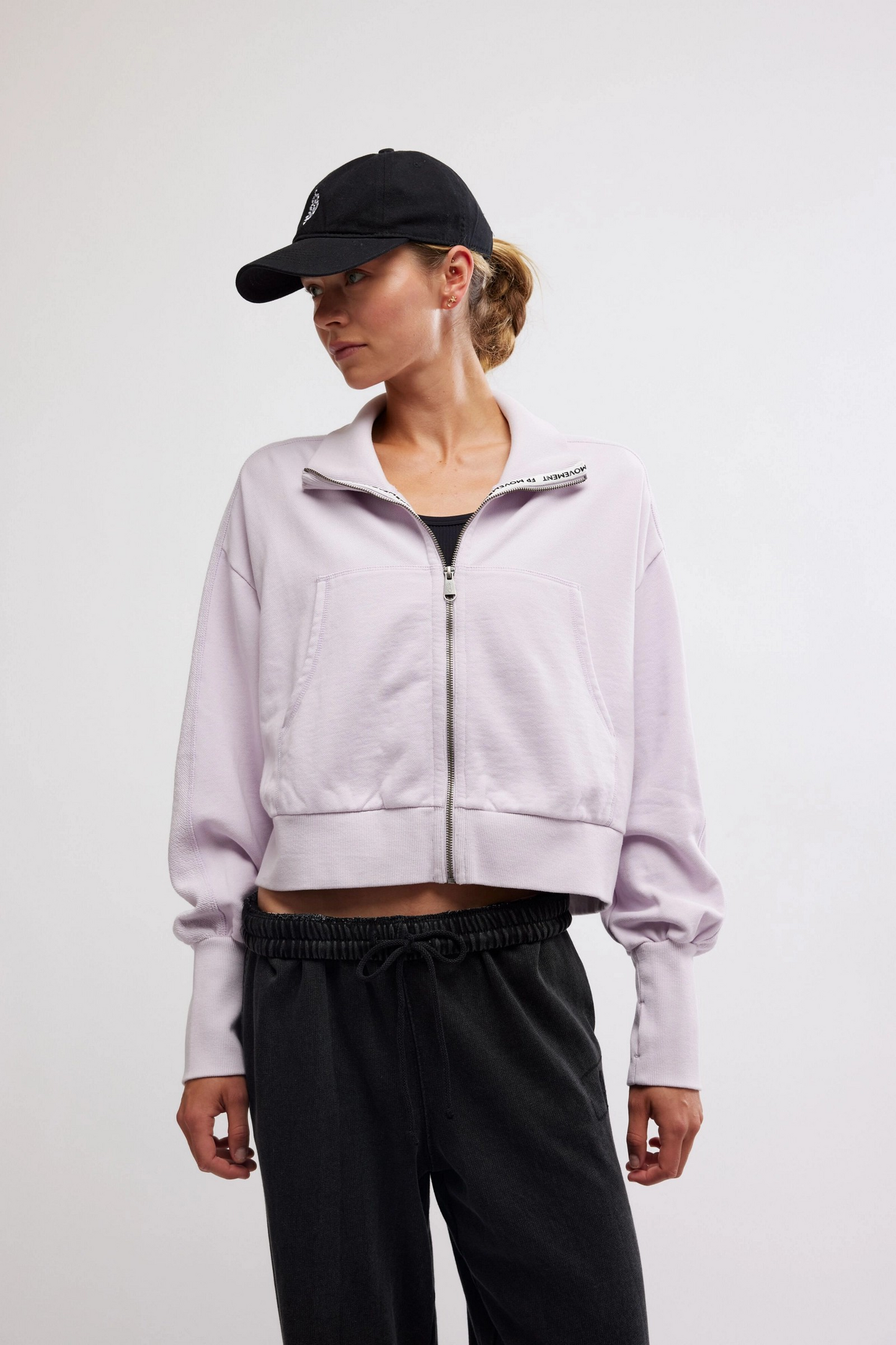 FREE PEOPLE ROSE WASH HIGH JUMP ZIP UP