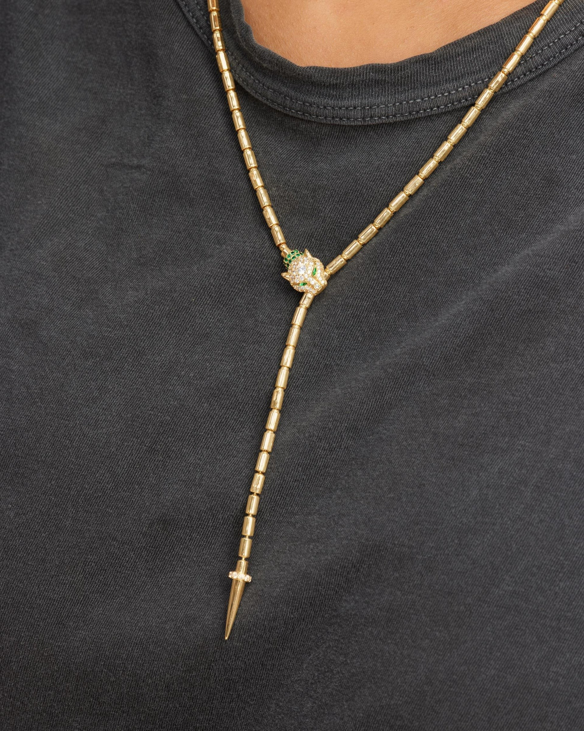 JAGUAR BOLO LARIAT NECKLACE
