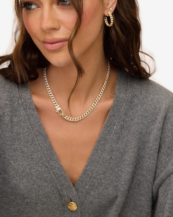 PAVE JULIAN CUBAN CHAIN NECKLACE