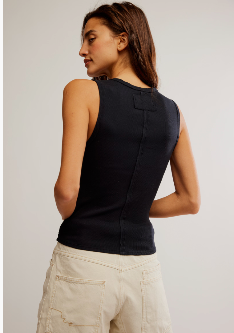 FREE PEOPLE BLACK NERIA TANK