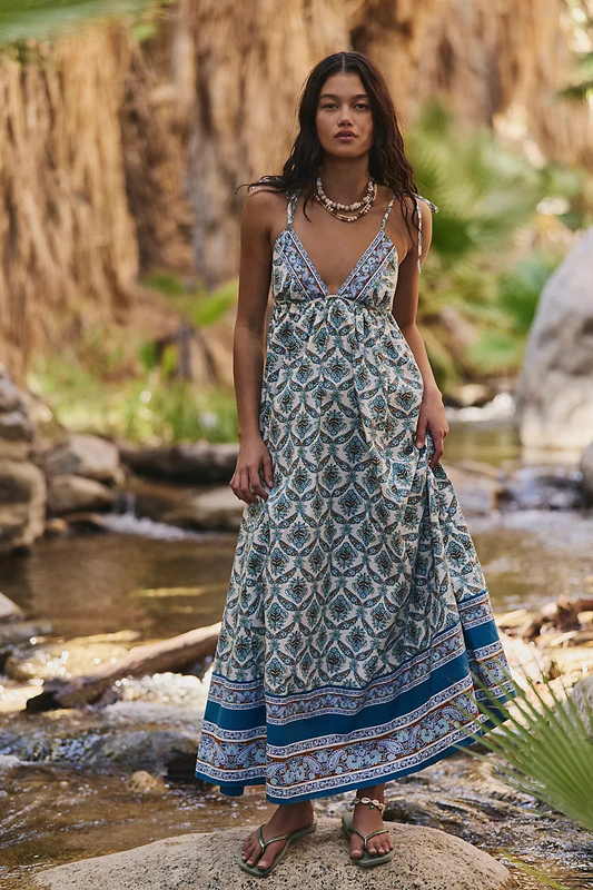 SORRENTO STROLL PRINTED MAXI DRESS