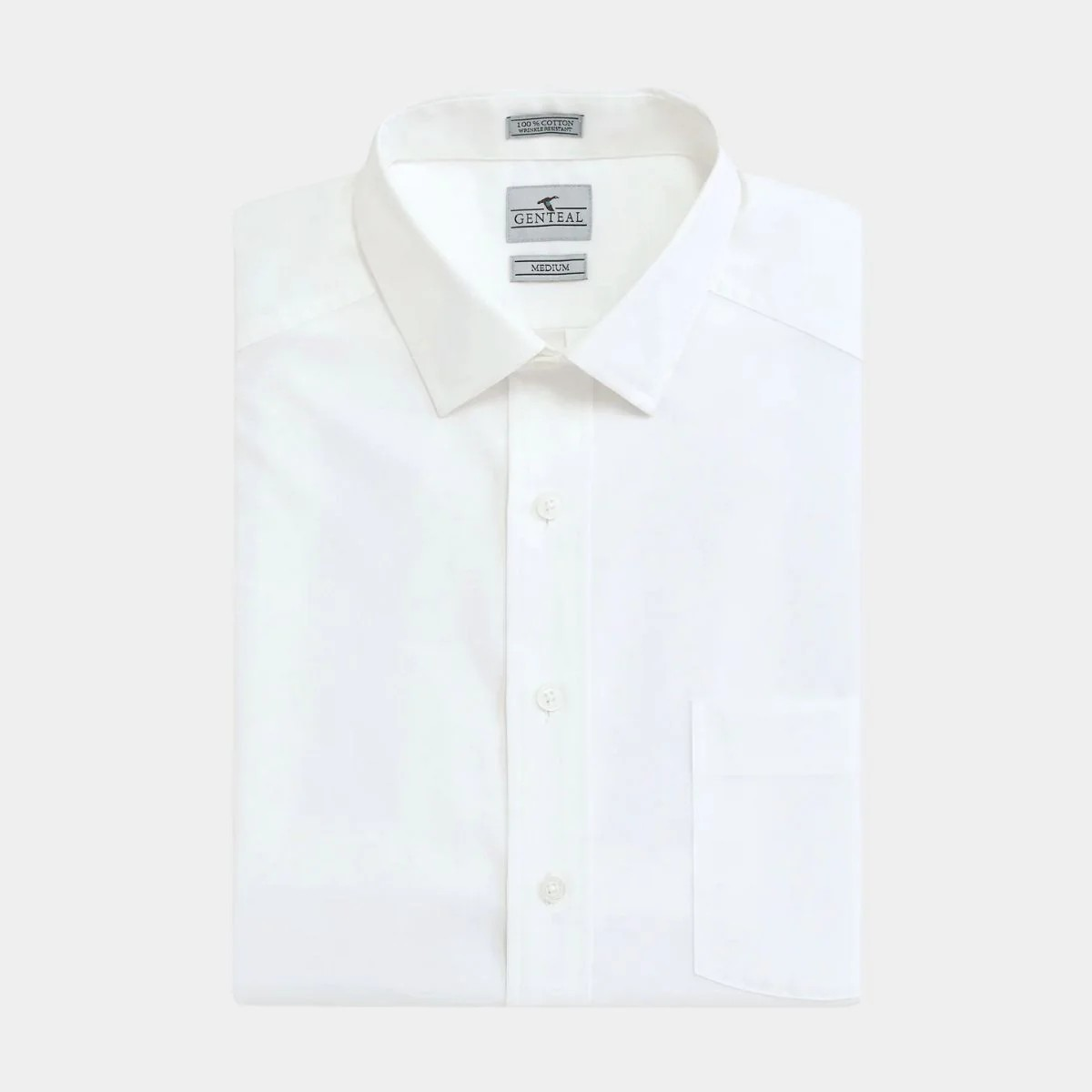 WHITE SPREAD COLLAR SPORTS SHIRT