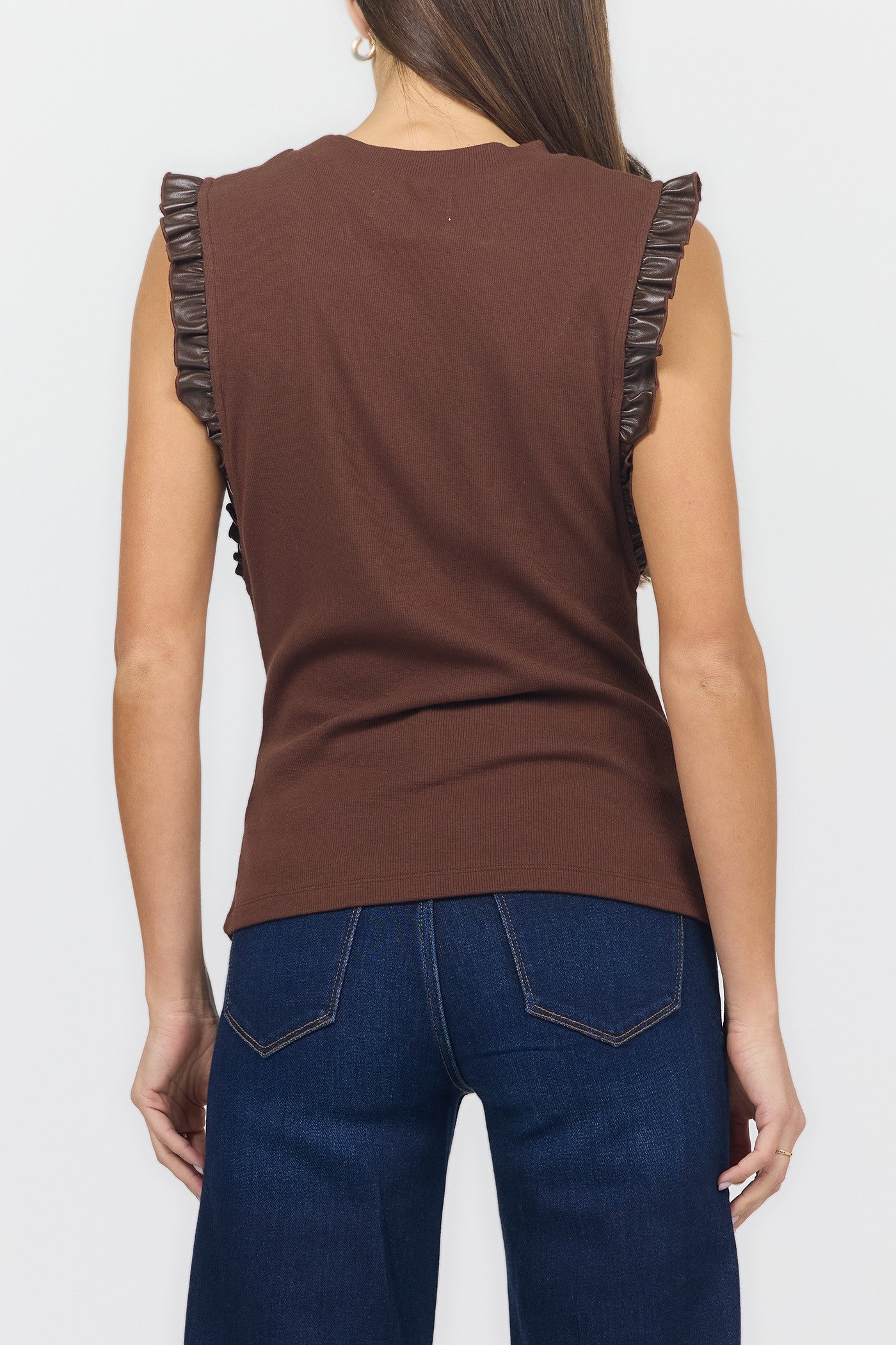DEAR JOHN SHAVED CHOCOLATE BRIDGETTE TOP